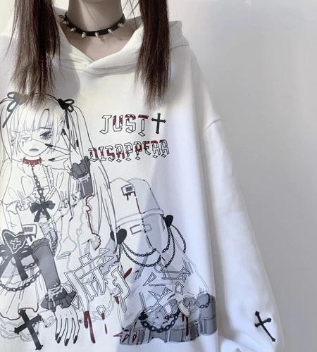 Thicked Hoodies Women's Clothing Y2k Tops Hooded Anime Print Fashion Sweatshirts 2024 Ropa Mujer Casual Fashion Harajuku Hoodie