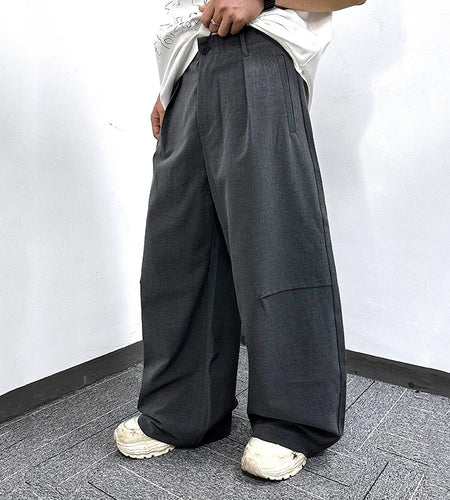 Men's Suit Pants Spring New American Style Casual Trousers Straight Loose Solid Color Trendy Wide Leg Menwear 9W1747