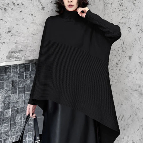 Load image into Gallery viewer, Red Irregular Big Size Knitting Sweater Turtleneck Long Sleeve Women Pullovers New Fashion Tide Spring Autumn 2025 1DH9445
