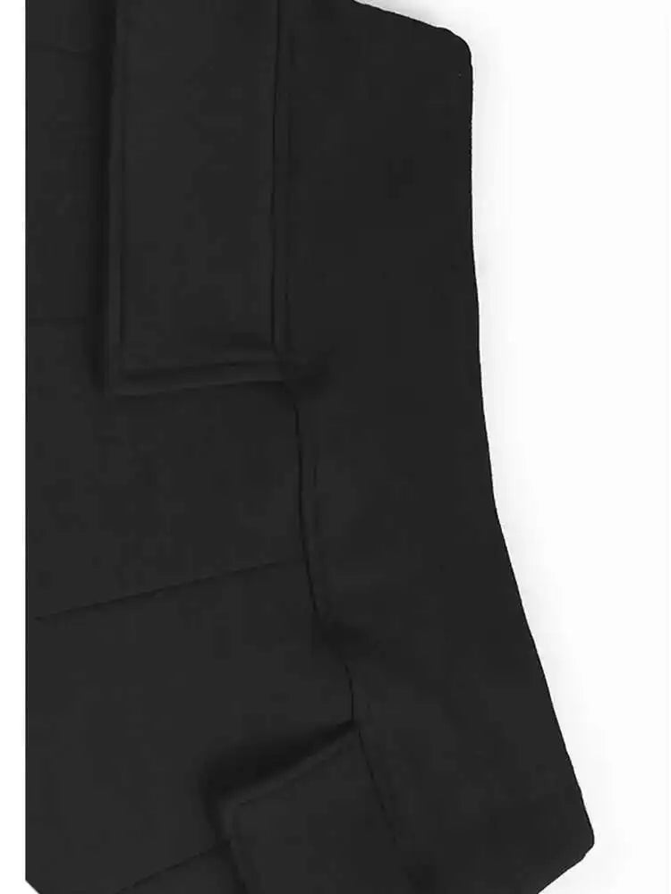 High Elastic Waist Black Pleated Design Elegant Midi Half-body Skirt Women Fashion Tide New Spring Autumn 2025 1DH8940