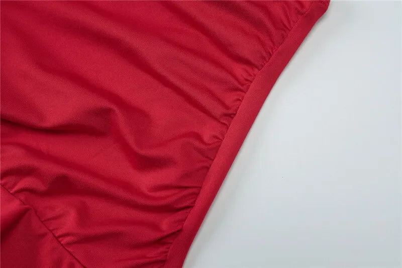 Sexy Women Dress Sets Rose Strapless Crop Tops And Mini Skirt Sets Female Elegant Ruffled Club Party Two Piece Sets