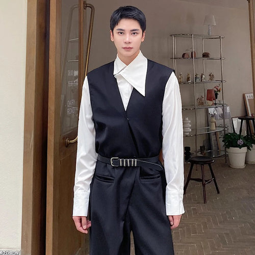 Load image into Gallery viewer, Trend Men&#39;s Vest Jumpsuit Korean Style Handsome Male Clothing Solid Color Fashion Streetwear Casual Pants Autumn 9C2351
