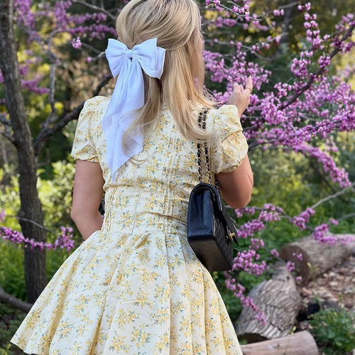 Load image into Gallery viewer, Fashion Summer Dresses 2024 Sexy V Neck Puff Sleeve Tulle Dress Fluffy Print Holiday Party Dress Casual A Line Dress
