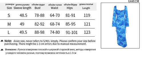 Load image into Gallery viewer, Blue Floral Print Sexy Maxi Dress For Women Gown Autumn New Square Collar Long Sleeve Lace-up Sexy Long Dress Elegant
