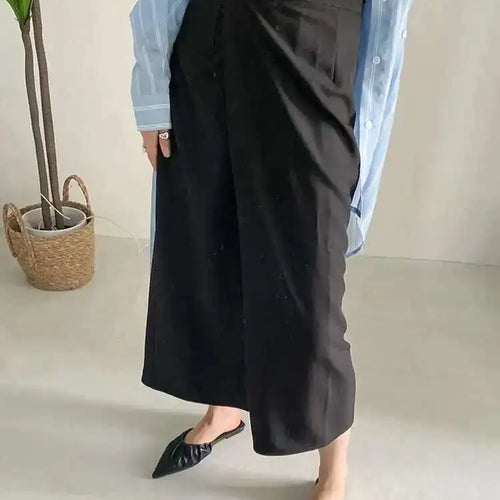 Load image into Gallery viewer, High Waist Black Irregular Spliced Long Elegant Half-body Skirt Women Fashion Tide New Spring Autumn 2025 1DF1470
