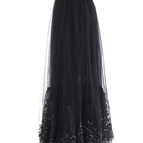 Load image into Gallery viewer, High Elastic Waist Black Sequins Mesh Elegant A-line Half-body Skirt Women Fashion Tide New Spring Autumn 2025 1DH8429
