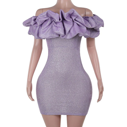 Load image into Gallery viewer, Sexy Off- Shoulder Sleeveless Sparkling Strapless Mini Dress Women Solid Fashion High Waist Birthday Party Dress New
