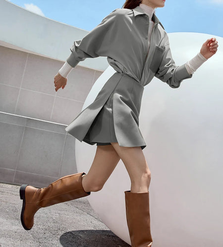 Minimalist Casual Shorts Skirts Women High Waist 2025 Spring New Fashion Commuter Straight A-Line Skirt 12343035