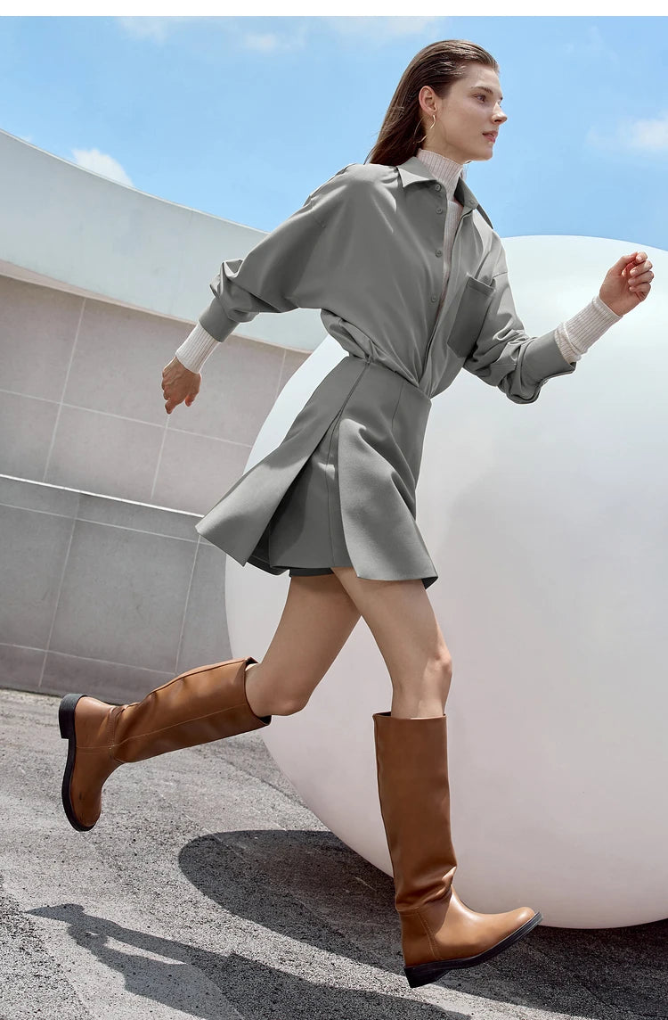 Minimalist Casual Shorts Skirts Women High Waist 2025 Spring New Fashion Commuter Straight A-Line Skirt 12343035