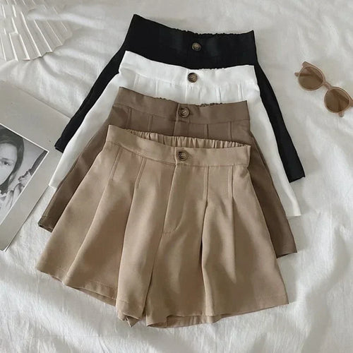 Load image into Gallery viewer, Summer Oversized Pleated Shorts High Waisted A-line Wide Leg Pants Casual Pants Drop Shipping
