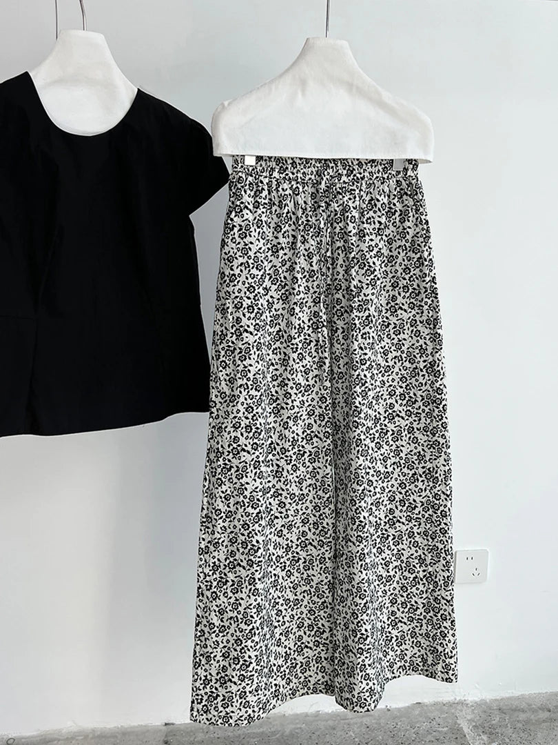 High Elastic Waist Floral Pattern Printed Long Wide Leg Pants New Trousers Women Fashion Tide Spring Autumn 2025 1DJ1473