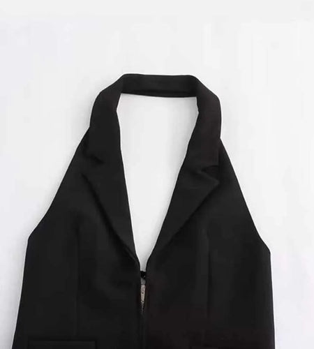 2025 Women Sexy Backless Strapless Halter Corset Tops Side Zipper Lady Slim Camis Female Solid Chic Tops