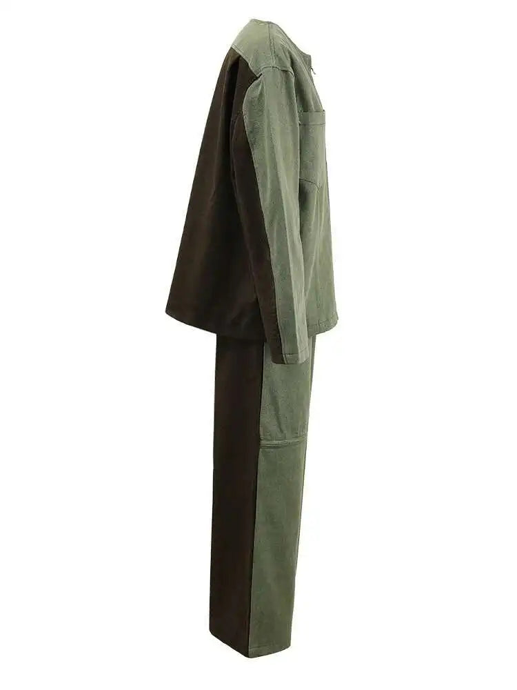 Big Size Denim Jacket Wide Leg Pants Two Piece Suit New O-Neck Long Sleeve Women Fashion Tide Spring Autumn 2025 CPG1262