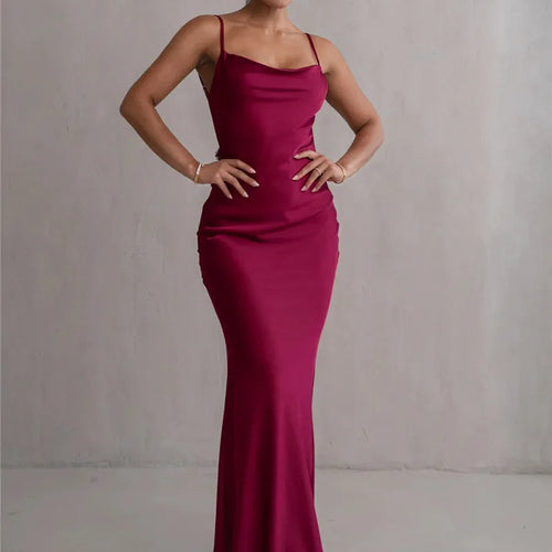 Load image into Gallery viewer, Floral Draped Backless Maxi Long Dress For Women Fashion Spaghetti Strap Sleeveless Bodycon Evening Party Dress Elegant
