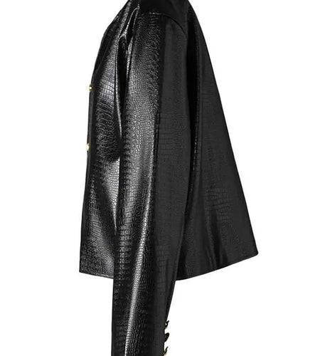 PU Leather Black Brief Big Size Elegant Jacket New O-neck Long Sleeve Women Coat Fashion Tide Spring Autumn 2025 CPG2506