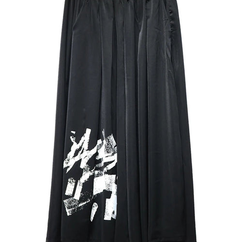 Load image into Gallery viewer, High Elastic Waist Black Pattern Printed Long Wide Leg Pants New Trousers Women Fashion Tide Spring Autumn 2025 1DJ0899
