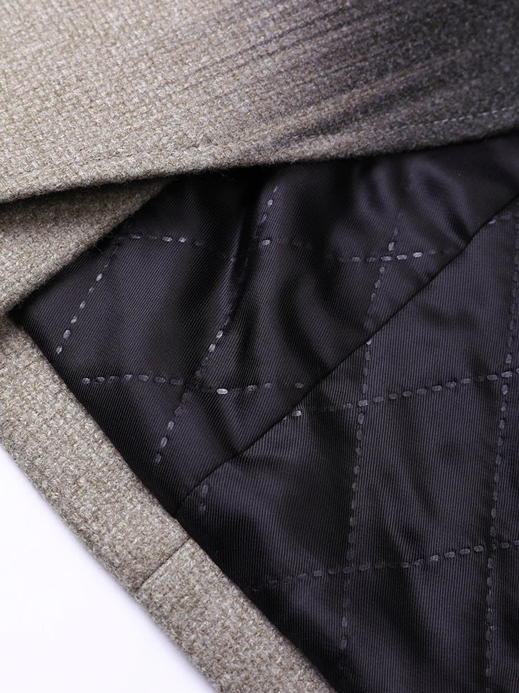 Loose Fit Irregular Button Elegant  Woolen Coat New Lapel Long Sleeve Women Jacket Fashion Tide Autumn Winter 2025 1DH3587