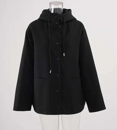 Women Khaki Pocket Big Size Casual Trench New Hooded Long Sleeve Windbreaker Fashion Tide Spring Autumn 2025 CPG2469