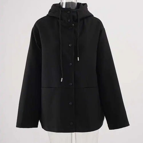 Load image into Gallery viewer, Women Khaki Pocket Big Size Casual Trench New Hooded Long Sleeve Windbreaker Fashion Tide Spring Autumn 2025 CPG2469
