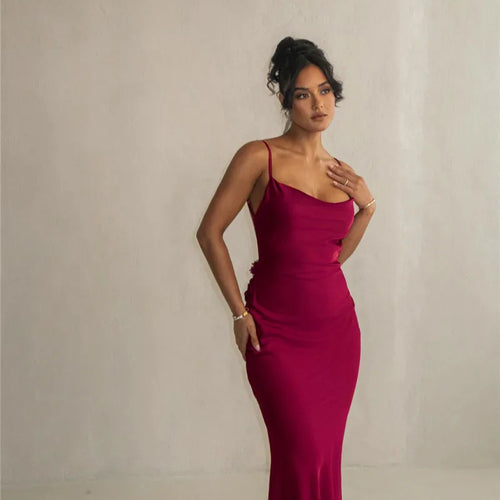 Load image into Gallery viewer, Floral Draped Backless Maxi Long Dress For Women Fashion Spaghetti Strap Sleeveless Bodycon Evening Party Dress Elegant
