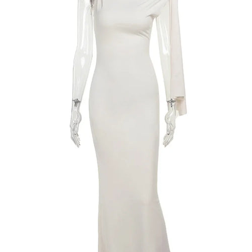 Load image into Gallery viewer, Diagonal Collar Sleeveless Sexy Maxi Dress For Women Fashion Off-shoulder Sleeveless Bodycon Long Dress Elegant
