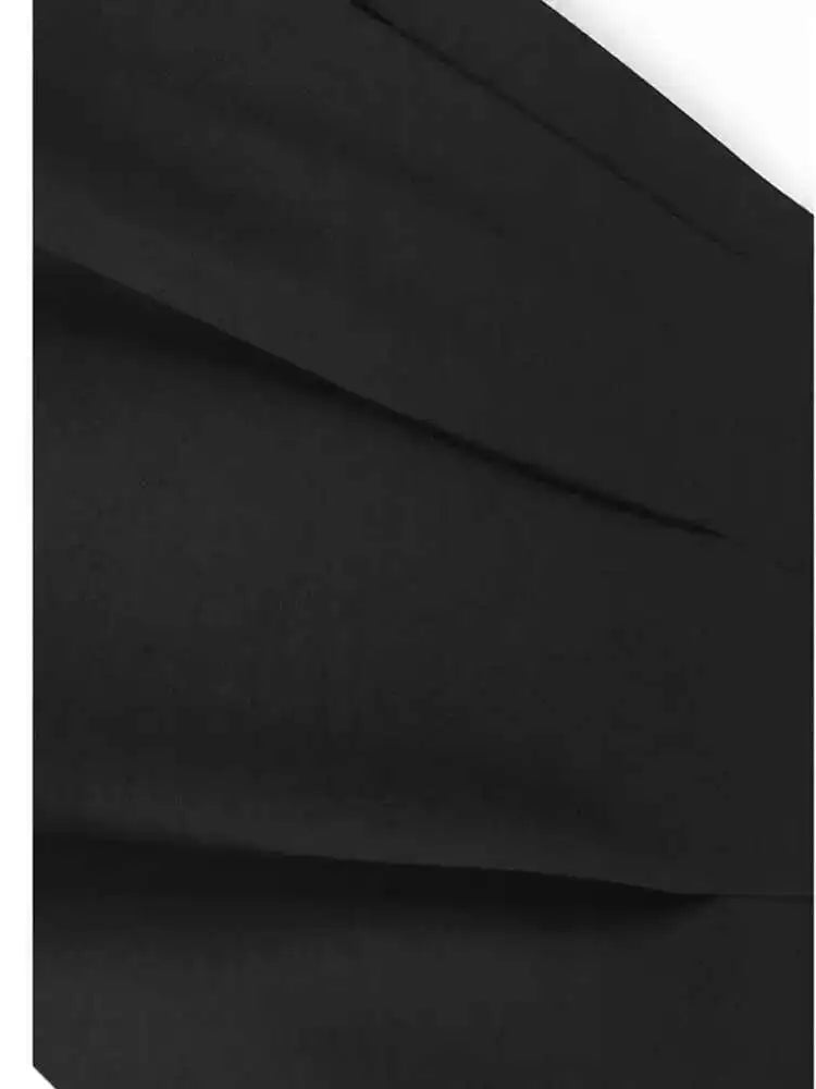 High Elastic Waist Black Pleated Design Elegant Midi Half-body Skirt Women Fashion Tide New Spring Autumn 2025 1DH8940