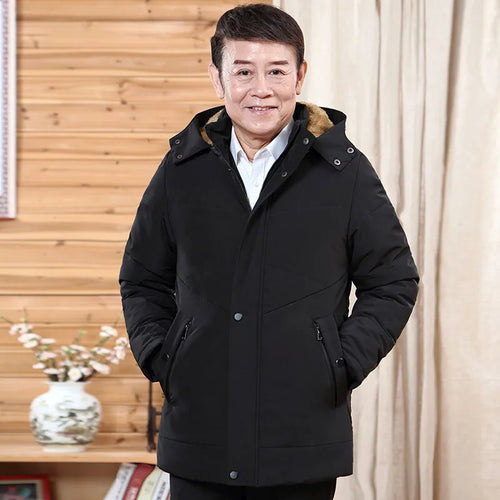 Load image into Gallery viewer, Thickened Warm Coat Plus Size Parker Waterproof Hooded Jacket Winter Men&#39;s Solid Color Parker Coat Fashion Men&#39;s Clothing
