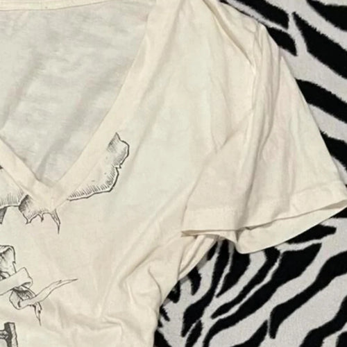 Load image into Gallery viewer, Y2k Aesthetic White Printing Punk Fairy Tshirts Harajuku Women Casual Bodycon Vintage Tees 2025 Summer Grunge Streetwear Tops
