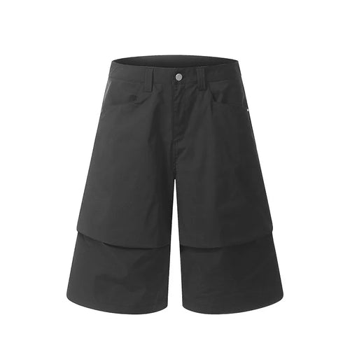 Load image into Gallery viewer, Men's Cargo Shorts New American Silhouette Curved Knife Design Solid Color Trendy Pleated Stylish Male Simple Pants 9W1712
