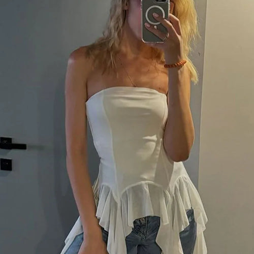 Load image into Gallery viewer, Summer Sexy Off-Shoulder Lace Women Crop Top 2025 Casual Strapless Halter Streetwear Fashion Club Party Lady Tank Top
