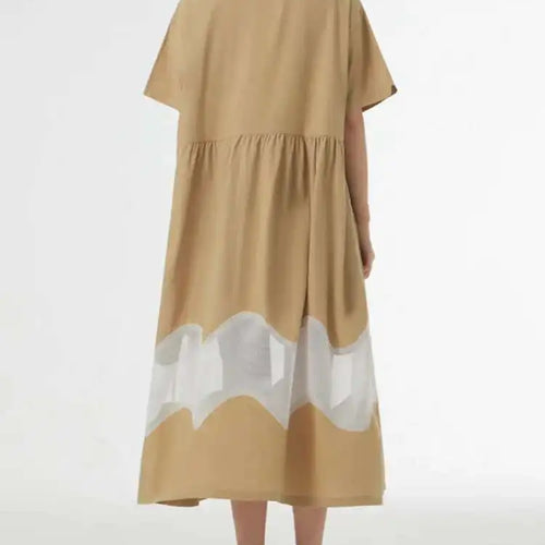 Load image into Gallery viewer, Women Blue Perspective Big Size Shirt Dress New Lapel Short Sleeve Loose Fit Fashion Tide Spring Summer 2025 1DF8791
