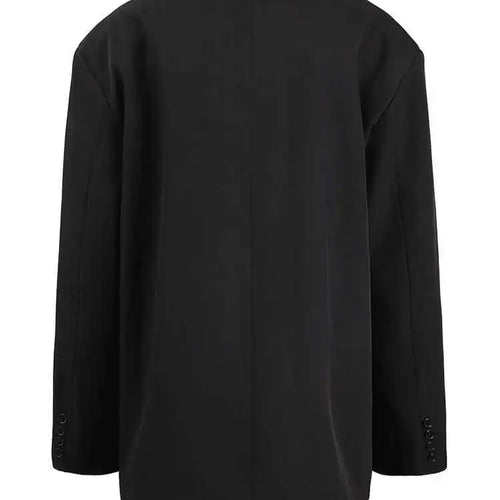 Load image into Gallery viewer, Women Black Leather Buckle Big Size Elegant Blazer New Lapel Long Sleeve Jacket Fashion Tide Spring Autumn 2025 CPG1275
