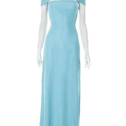 Load image into Gallery viewer, Off-shoulder Strapless Sexy Maxi Dress Women Gown Fashion  Sleeveless Backless High Waist Split Club Party Long Dress
