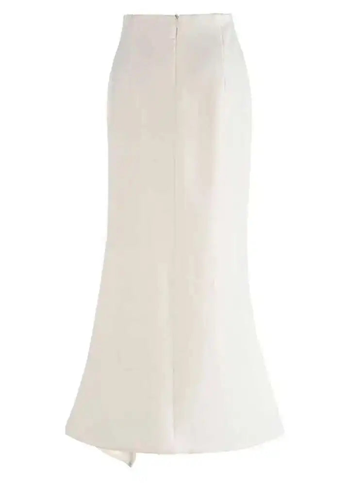 High Waist Rose Red Pleated Nailed Irreuglar Elegant  Half-body Skirt Women Fashion Tide New Spring Autumn 2025 1DH5226