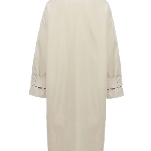 Load image into Gallery viewer, Women Khaki Big Size Asymmetrical Trench New Lapel Long Sleeve Loose Fit Windbreaker Fashion Spring Autumn 2025 1K912
