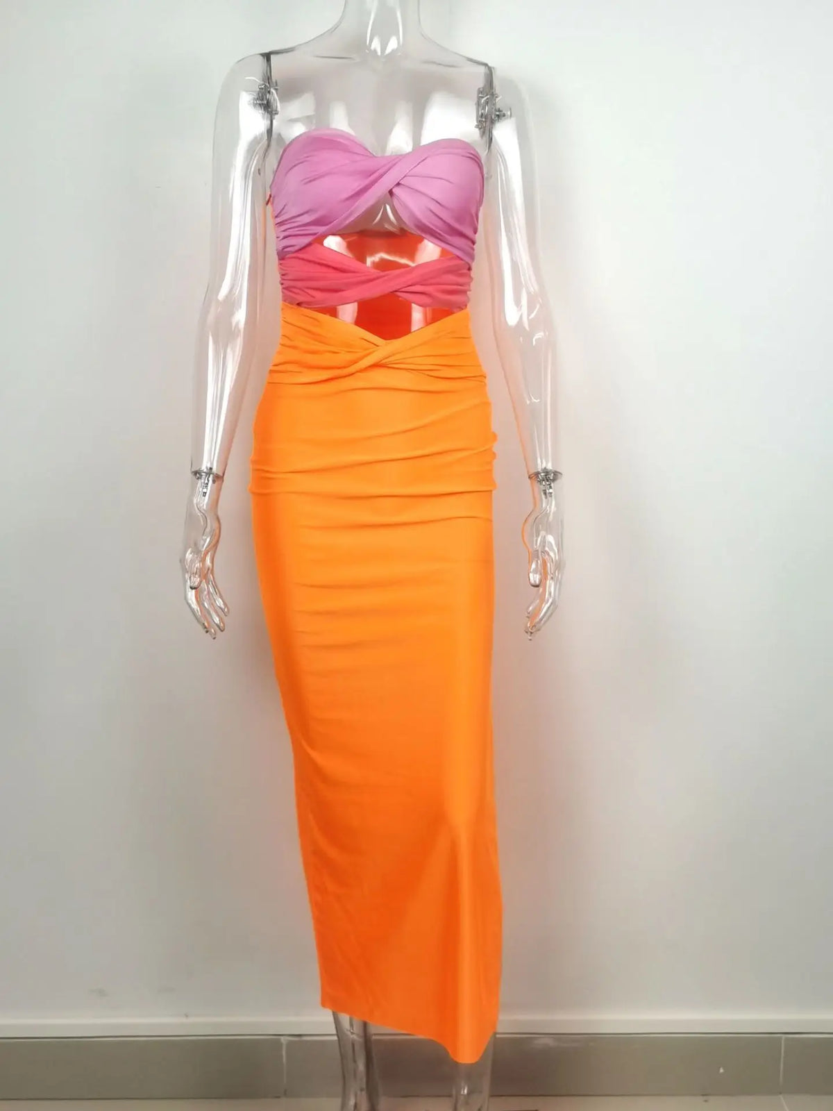 Elegant Patchwork Hollow Out Bodycon Women Dress Summer Contrasting Color Knitted Slim Fit Long Holiday Party Vestidos