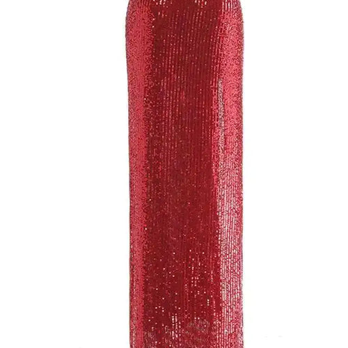 Load image into Gallery viewer, High Elastic Waist Red Sequins Flower Slit Elegant Long Half-body Skirt Women Fashion Tide New Spring Autumn 2025 1DH9121
