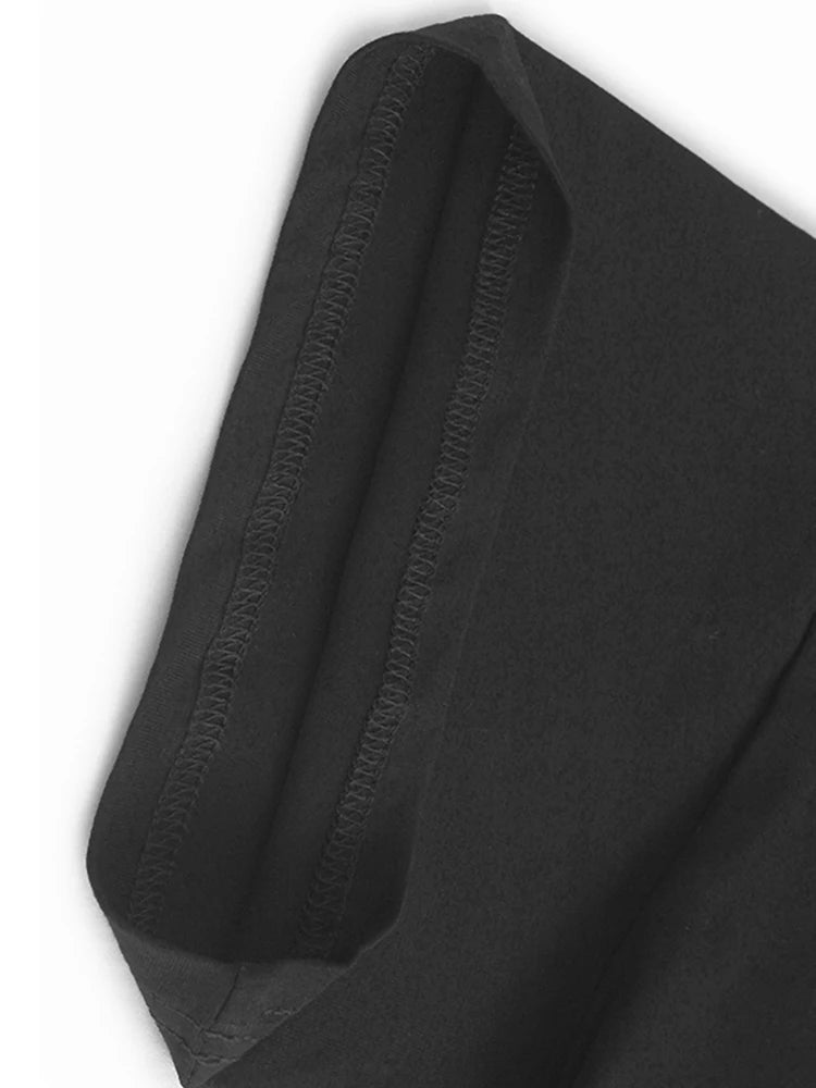 Women Black Dot Printed Irregular Big Size T-shirt New Round Neck Short Sleeve Fashion Tide Spring Summer 2025 1DH9970