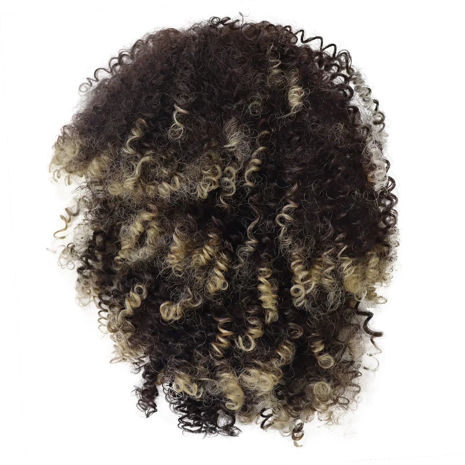 Synthetic Afro Curly Wigs for Black Women Big Colly Mix Brown Wigs African American Hairstyles Kinkys Hairs Full Wigs