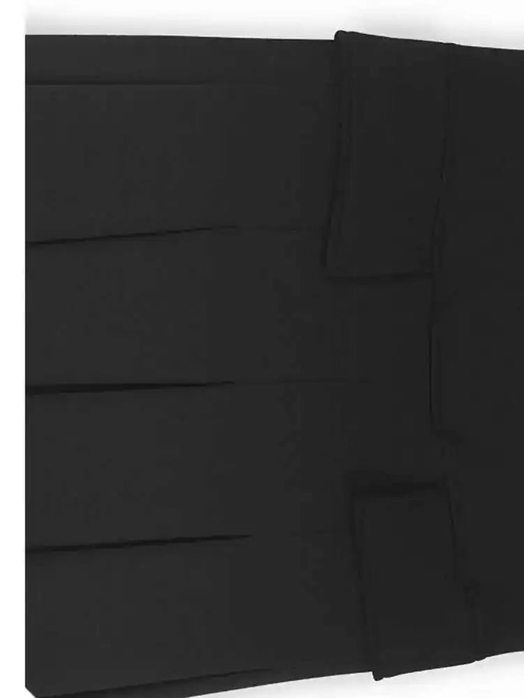 High Elastic Waist Black Pleated Design Elegant Midi Half-body Skirt Women Fashion Tide New Spring Autumn 2025 1DH8940