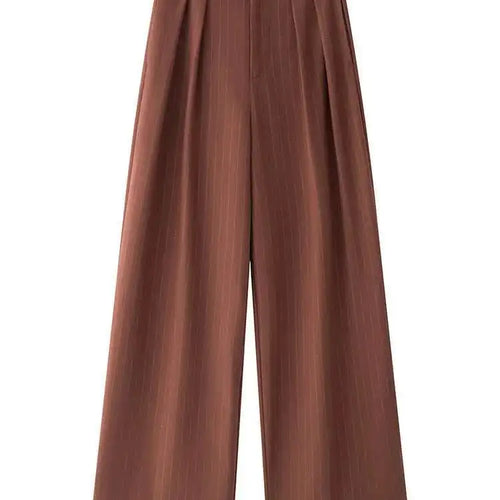 Load image into Gallery viewer, High Waist Navy Blue Striped Pleated Long Wide Leg Pants New Trousers Women Fashion Tide Spring Autumn 2025 1DH8669
