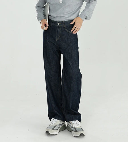 Summer Men's Denim Pants New Chic Korean Black Versatile Loose Drop Straight Jeans Men Bottoms Casual Clothing 9W1994