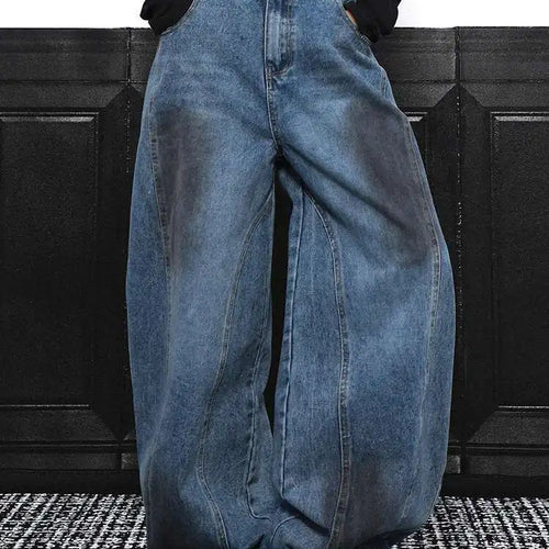 Load image into Gallery viewer, High Waist Blue Denim Vintage Shaped Long Wide Leg Jeans New Women Trousers Fashion Tide Spring Autumn 2025 1DH9388
