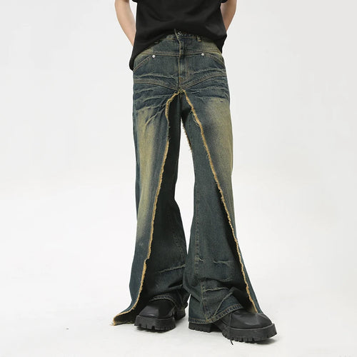 Load image into Gallery viewer, High Street Men&#39;s Denim Pants Stylish Casual Fake Two-Piece Pockets Male New Trend Trousers Summer Loose Jeans C6090
