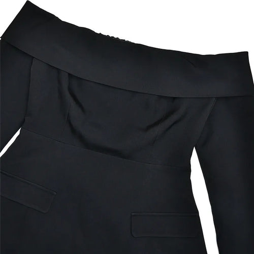 Load image into Gallery viewer, Off-shoulder Long Sleeve Sexy Mini Dress For Women Two Pocket Strapless Backless A-line Club Party Sexy Dress Elegant
