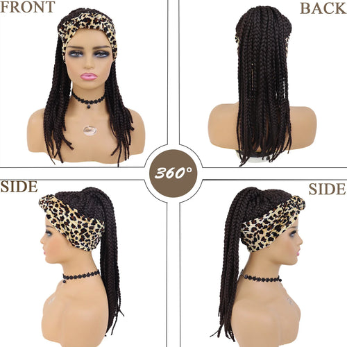 Load image into Gallery viewer, Synthetic Braided Headband Wigs for Black Women Long Curly Kinky Colly Afro Wig Natural Hair Dreadlock Wigs with Bangs
