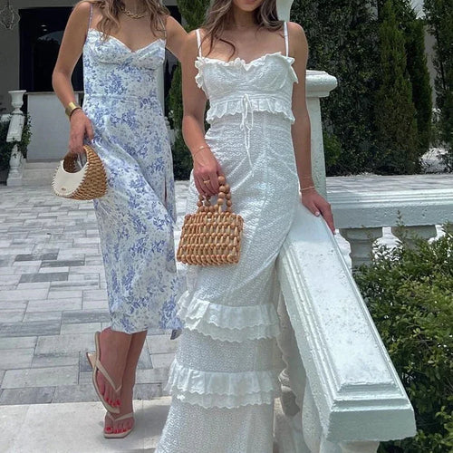 Load image into Gallery viewer, High Quality Summer Wedding Guest Dress Women 2023 White Occasionwear Maxi French Style Evening Birthday Party Dress
