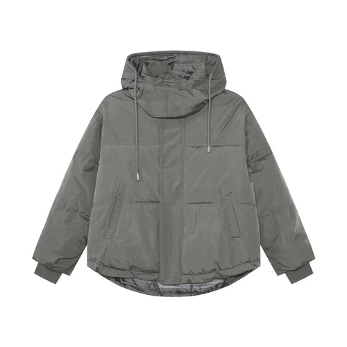 Load image into Gallery viewer, Simple Men&#39;s Padded Jackets Hooded Drawstring Solid Color Warm Short Parkas Korean Casual Male Thckened Coats Tide 9C9343
