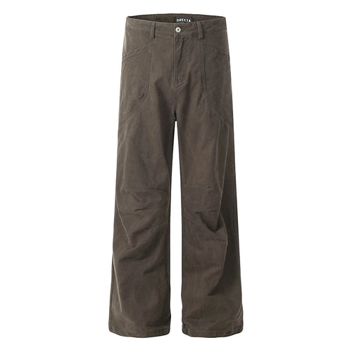 Load image into Gallery viewer, Men's Cargo Pants American Straight Wide Leg Solid Color Trendy Streetwear Simple Male Causal Loose Trousers 9W1928
