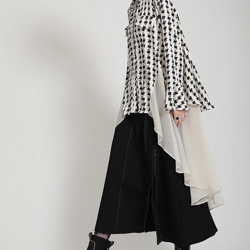 Load image into Gallery viewer, Women White Printed Back Long Big Size Blouse New Lapel Long Sleeve Loose Fit Shirt Fashion Spring Autumn 2025 1DF8957
